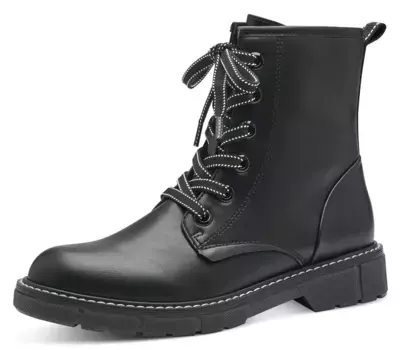 Ботильоны MARCO TOZZI на шнуровке и внутренней молнии, черно-белый