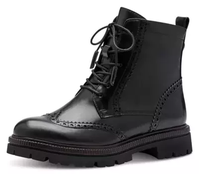 Ботильоны MARCO TOZZI на шнуровке с элегантной перфорацией Lyra, черный