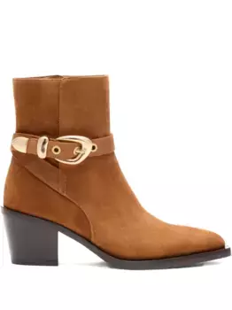 Ботильоны Maven 60 с пряжками Stuart Weitzman, коричневый