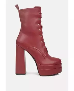ботильоны Meows на высоком каблуке и платформе из искусственной кожи London Rag, красный