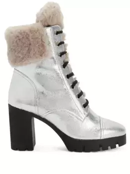 Ботильоны Moyra 90 с эффектом металлик Giuseppe Zanotti, серебяный