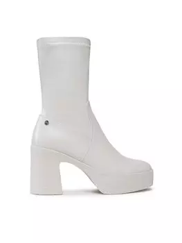 Ботильоны на блочном каблуке GOE, экрю