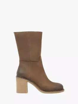 Ботильоны на блочном каблуке из крепированного нубука Celtic & Co., цвет Walnut