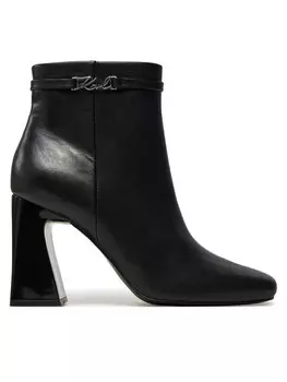 Ботильоны на блочном каблуке KARL LAGERFELD, черный