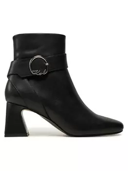 Ботильоны на блочном каблуке KARL LAGERFELD, черный