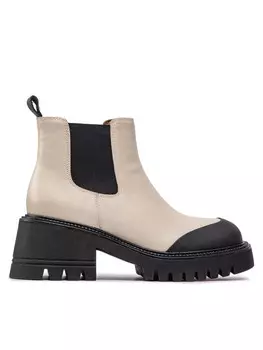 Ботильоны на блочном каблуке Klassische Eva Minge, бежевый