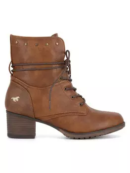 Ботильоны на блочном каблуке Mustang, коричневый