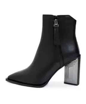 Ботильоны на блочном каблуке с теплой подкладкой Cesare Gaspari, черный