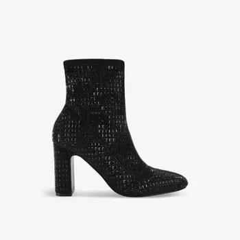 Ботильоны на каблуке, украшенные титановыми драгоценными камнями Kg Kurt Geiger, черный