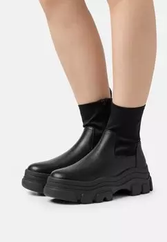 Ботильоны на платформе Bianco из тскусственной кожи, черный