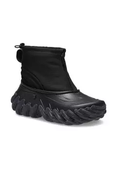 Ботильоны на платформе Crocs, черный металлик