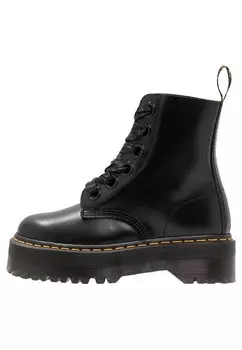 Ботильоны на платформе Dr. Martens на шнуровке, черный