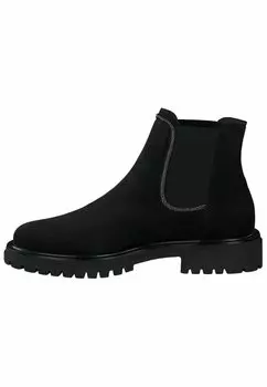 Ботильоны на платформе Paul Green, мягкая замша черного цвета