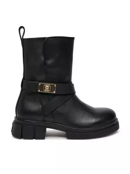 Ботильоны на плоской подошве Tommy Hilfiger, черный