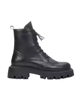 Ботильоны на шнурках из натуральной кожи. Estro, черный