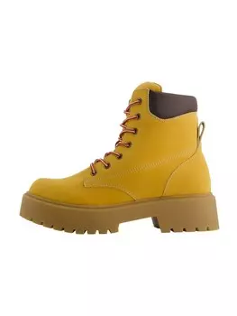 Ботильоны на шнуровке Bershka Lace-Up Ankle Boots, кэмел