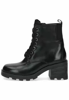 Ботильоны на шнуровке Caprice, черная наппа