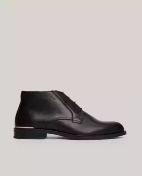 Ботильоны на шнуровке из кожи от Tommy Hilfiger, черный