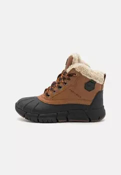 Ботильоны на шнуровке J FLEXYPER BOY B ABX Geox, цвет cognac/black
