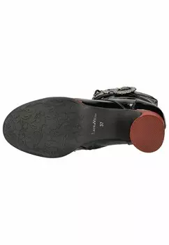 Ботильоны на шнуровке LAURA VITA, черный металлик