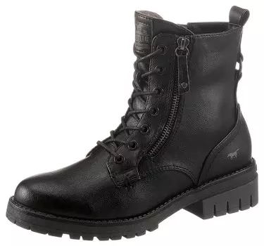 Ботильоны на шнуровке MUSTANG, черный