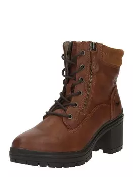 Ботильоны на шнуровке MUSTANG, цвет Brown/Cognac