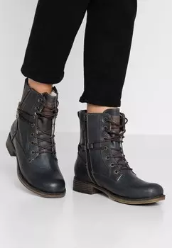 Ботильоны на шнуровке Mustang, серый