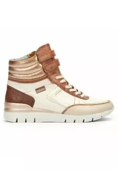 Ботильоны на шнуровке Pikolinos с круглым носком, коричневый/белый