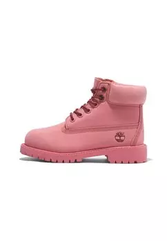Ботильоны на шнуровке PREMIUM Timberland, цвет medium pink nubuck