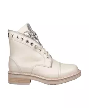 Ботильоны на шнуровке с шипами Alma En Pena, белый