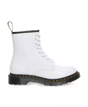 Ботильоны на шнуровке с тиснением под крокодила Dr. Martens, белый