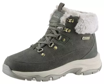 Ботильоны на шнуровке SKECHERS Trego - Snow Worries, оливковый