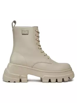 Ботильоны на шнуровке Tjw Chunky Leather Boot Tommy Jeans, бежевый