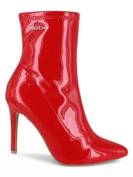 Ботильоны на шпильке из искусственной лакированной кожи Bebe, красный