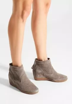 Ботильоны на танкетке Woden, коричневый