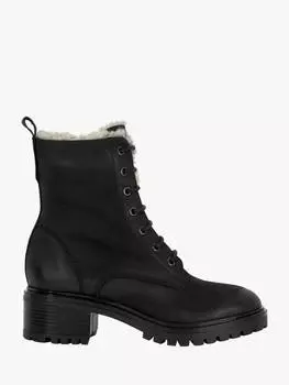 Ботильоны на толстой подкладке из искусственного меха paniz из нубука Dune, черный