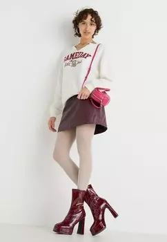 Ботильоны на высоком каблуке Even&Odd, темно-красный