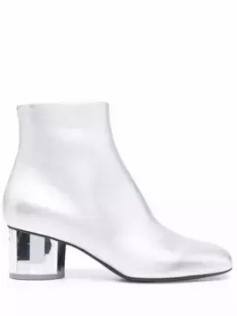 Ботильоны на зеркальном каблуке Ferragamo, серебяный