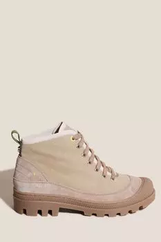 Ботильоны натурального цвета на шнуровке из парусины White Stuff