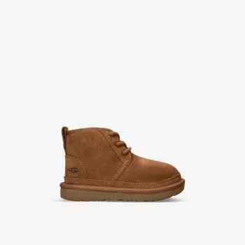 Ботильоны Neumel II из замши и овчины с логотипом, 2–7 лет Ugg, коричневый