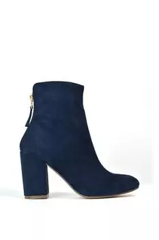 Ботильоны-носки на среднем каблуке на молнии 'Evia' XY London, темно-синий