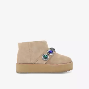 Ботильоны Octavia Teddy из замши с драгоценными камнями Kurt Geiger London, бежевый
