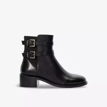 Ботильоны Patter из кожи на каблуке с двойной пряжкой Dune, черный