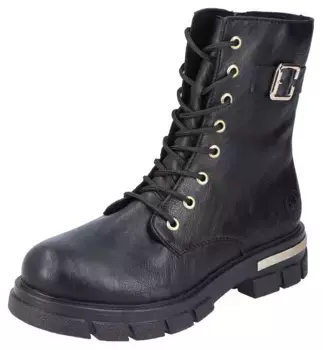 Ботильоны Rieker на шнуровке и внутренней молнии для легкого надевания, черный