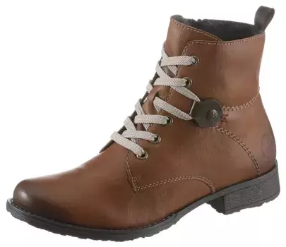 Ботильоны Rieker на шнуровке в поношенном стиле, цвет Cognac