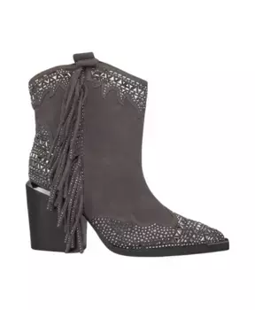 Ботильоны с бахромой и декорированным голенищем Alma En Pena, серый