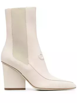 Ботильоны с декором Gancini Ferragamo, нейтральный