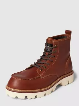 Ботильоны с детализацией лейбла модель "RUSK" Blauer USA, коньячный цвет