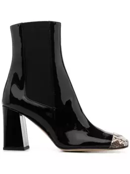 Ботильоны с контрастным носком Sergio Rossi, черный