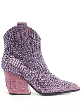 Ботильоны с кристаллами Philipp Plein, фиолетовый